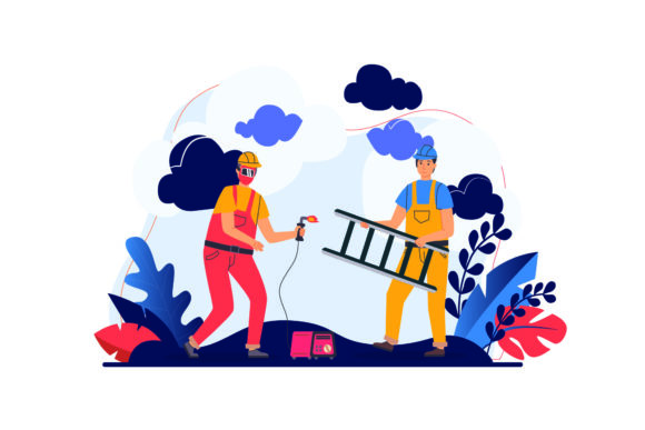 Download Flat Illustration Asset - Construction - Asset Collection