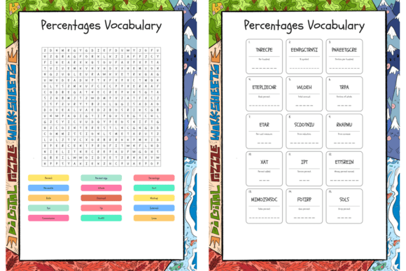 Download Percentages Vocabulary Word Search Puzzl - Percentages Collection
