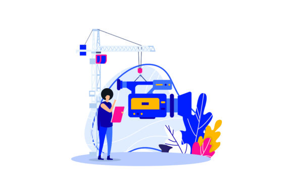 Download Flat Illustration Asset Director Film - Premium Bundle