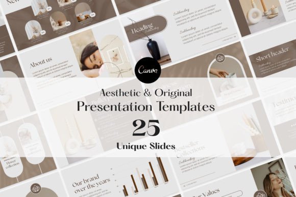 Download Aesthetic Brown Presentation Templates - Presentation templates Collection